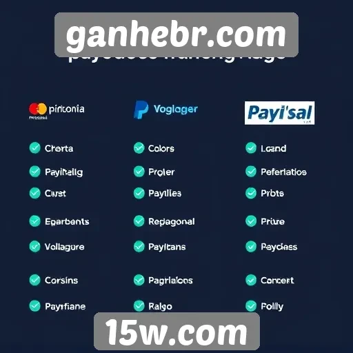 Comparação de métodos de pagamento disponíveis na plataforma